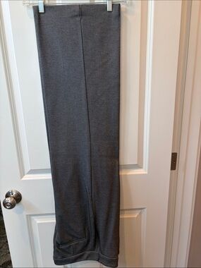 Ann Taylor Dark Gray Knit Wide-Leg Trousers